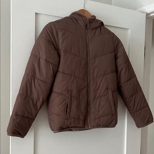 Abercrombie & Fitch Kids Girls Reversible Chocolate Brown Puffer Jacket Size 12